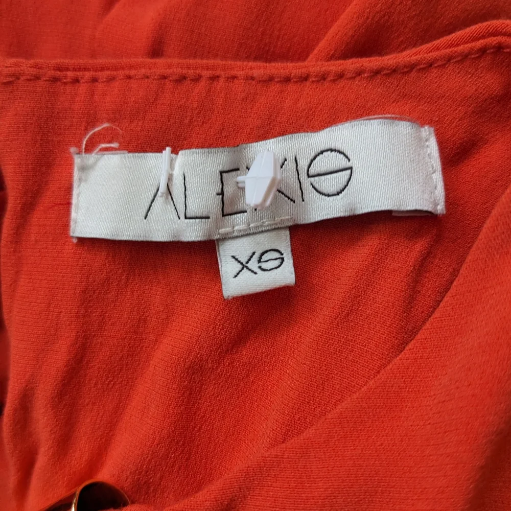 Alexis Coral Gold Accent Wide Leg Jumpsuit XS - Bright Colorful Summer Metal